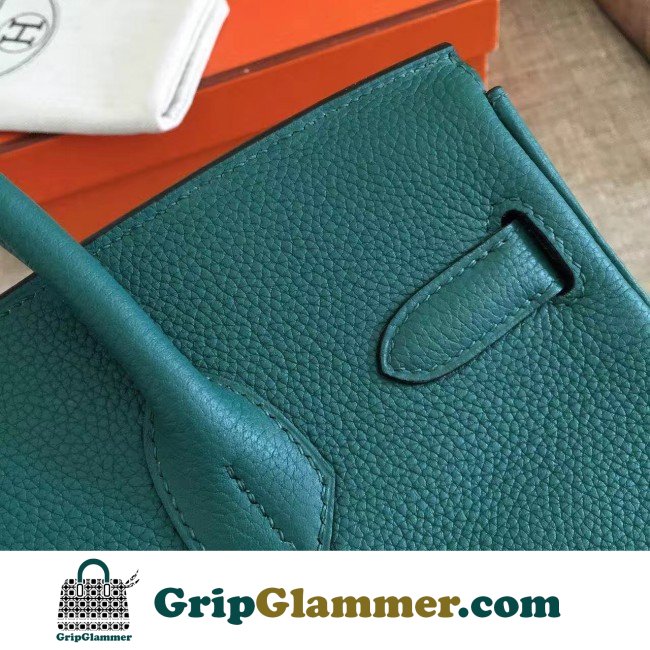 Hermes Malachite Clemence Birkin 35cm Lushentic AAAAA Grade Replica - Image 7
