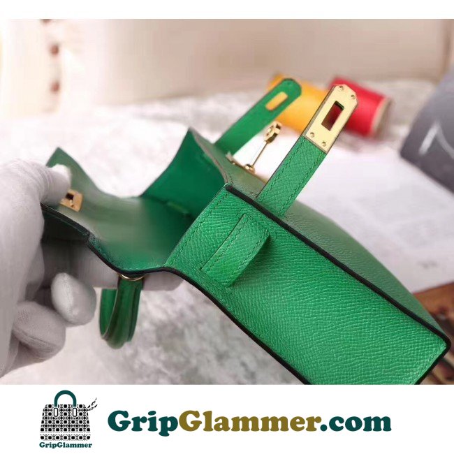 Hermes Bamboo Epsom Kelly Mini II 20cm Lushentic AAAAA Grade Replica - Image 2