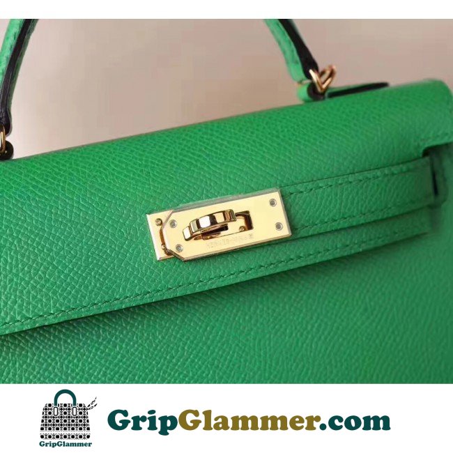 Hermes Bamboo Epsom Kelly Mini II 20cm Lushentic AAAAA Grade Replica - Image 5