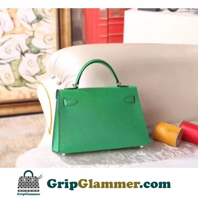 Hermes Bamboo Epsom Kelly Mini II 20cm Lushentic AAAAA Grade Replica - Image 6