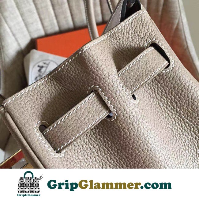 Hermes Grey Clemence Birkin 30cm Lushentic AAAAA Grade Replica - Image 4