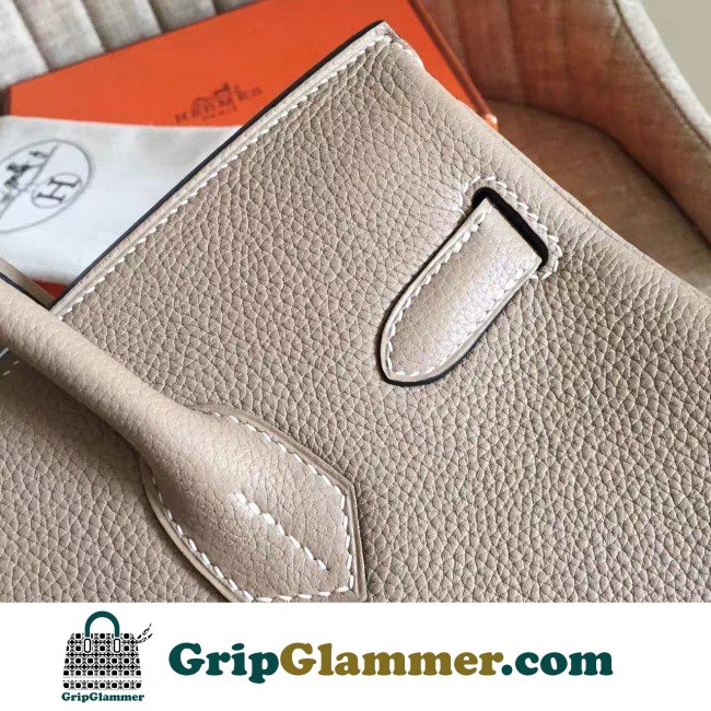 Hermes Grey Clemence Birkin 30cm Lushentic AAAAA Grade Replica - Image 7
