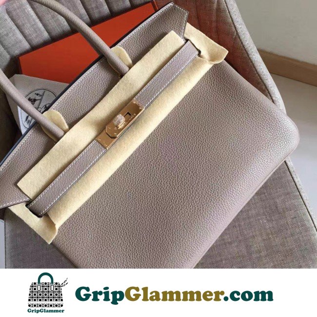 Hermes Grey Clemence Birkin 30cm Lushentic AAAAA Grade Replica - Image 3