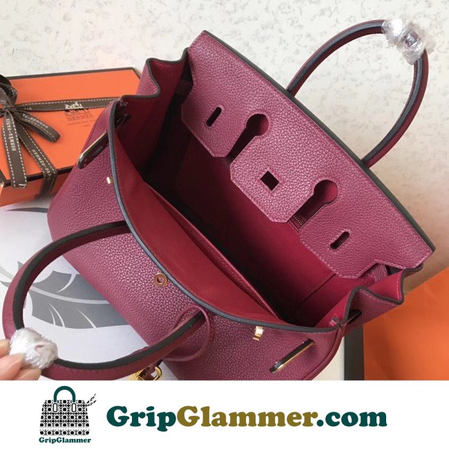 Hermes Ruby Clemence Birkin 25cm Lushentic Grade Replica - Image 8