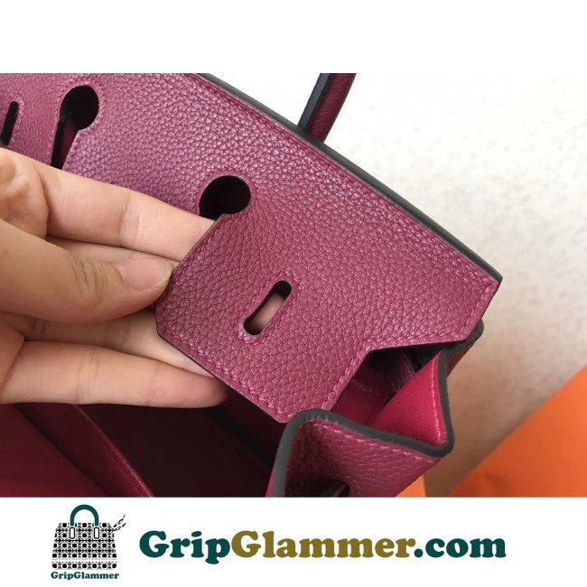 Hermes Ruby Clemence Birkin 25cm Lushentic Grade Replica - Image 9