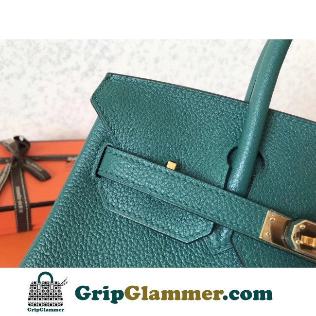 Hermes Malachite Clemence Birkin 25cm Lushentic Grade Replica - Image 2