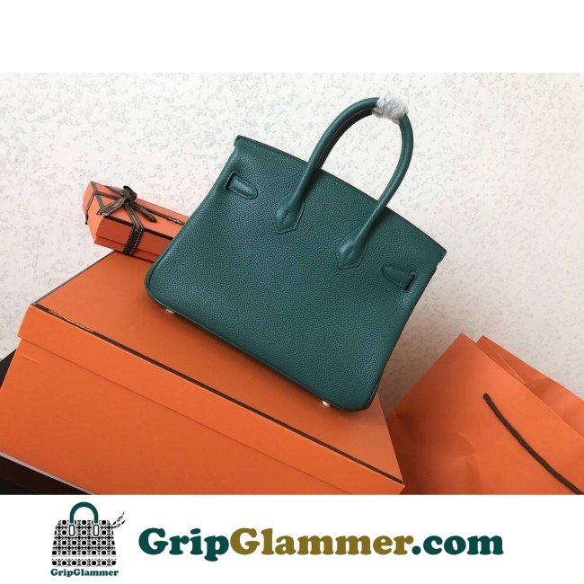 Hermes Malachite Clemence Birkin 25cm Lushentic Grade Replica - Image 3