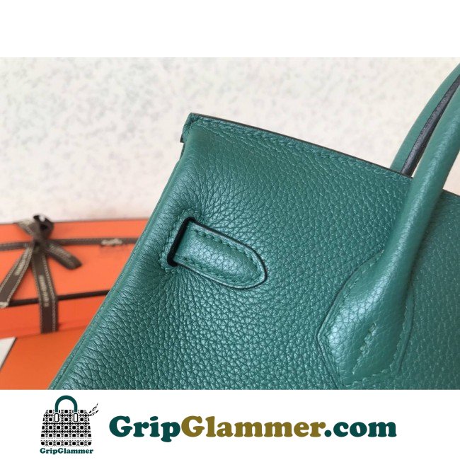 Hermes Malachite Clemence Birkin 25cm Lushentic Grade Replica - Image 4