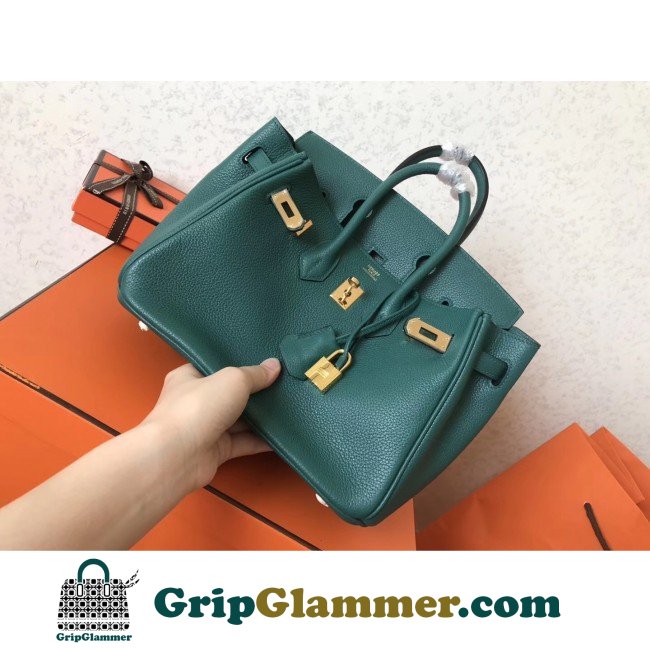Hermes Malachite Clemence Birkin 25cm Lushentic Grade Replica - Image 6