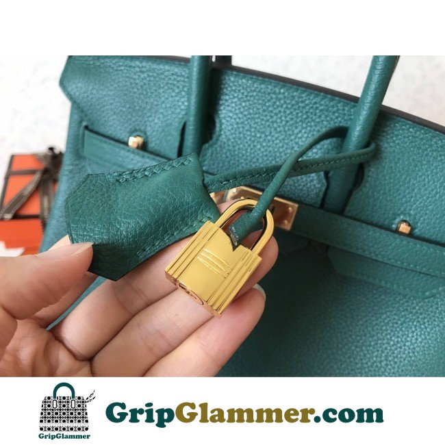 Hermes Malachite Clemence Birkin 25cm Lushentic Grade Replica - Image 8