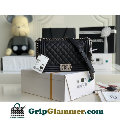 Chanel Boy Bag Caviar 25cm Medium Lushentic AAAAA grade replica