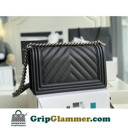 Chanel Boy Bag Caviar 25cm Medium Lushentic AAAAA grade replica - Image 8