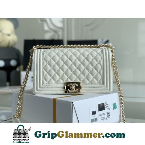 Chanel Boy Bag Caviar 25cm Medium Lushentic AAAAA grade replica