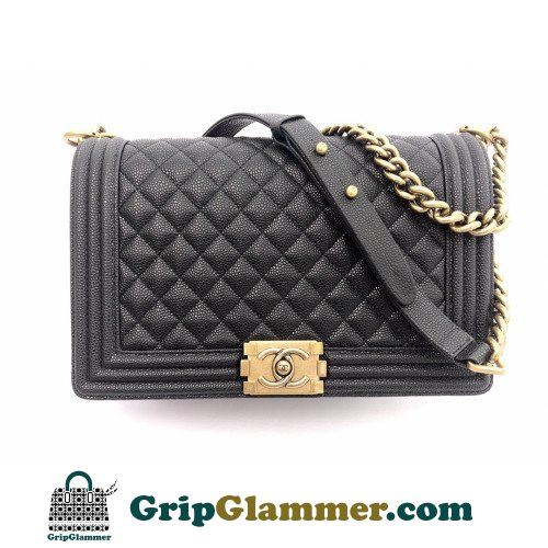 Chanel Boy Bag Caviar 28cm New Medium Lushentic AAAAA grade replica