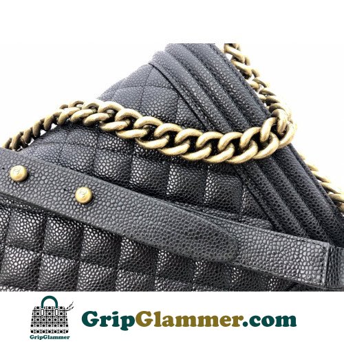 Chanel Boy Bag Caviar 28cm New Medium Lushentic AAAAA grade replica - Image 3