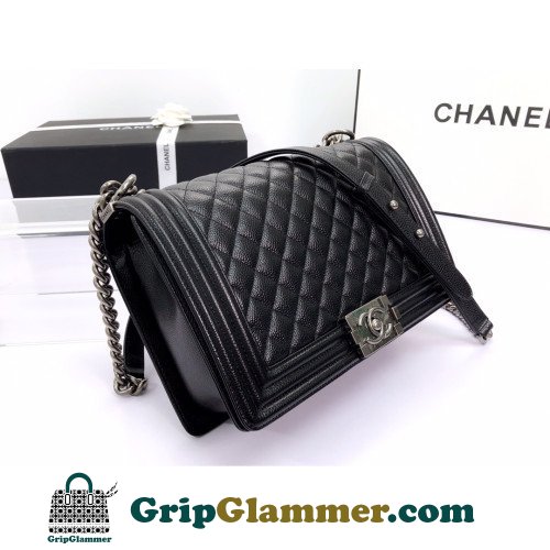 Chanel Boy Bag Caviar 28cm New Medium Lushentic AAAAA grade replica