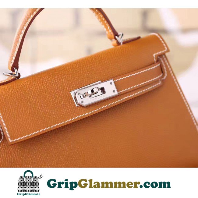 Hermes Brown Epsom Kelly Mini II 20cm Lushentic AAAAA Grade Replica - Image 2