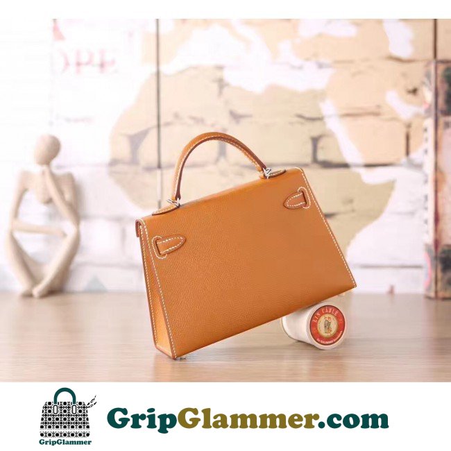 Hermes Brown Epsom Kelly Mini II 20cm Lushentic AAAAA Grade Replica - Image 3