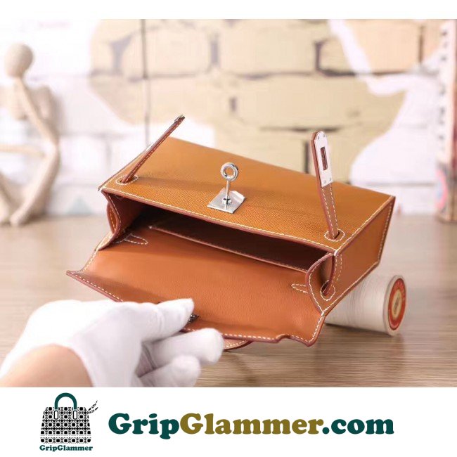 Hermes Brown Epsom Kelly Mini II 20cm Lushentic AAAAA Grade Replica - Image 4