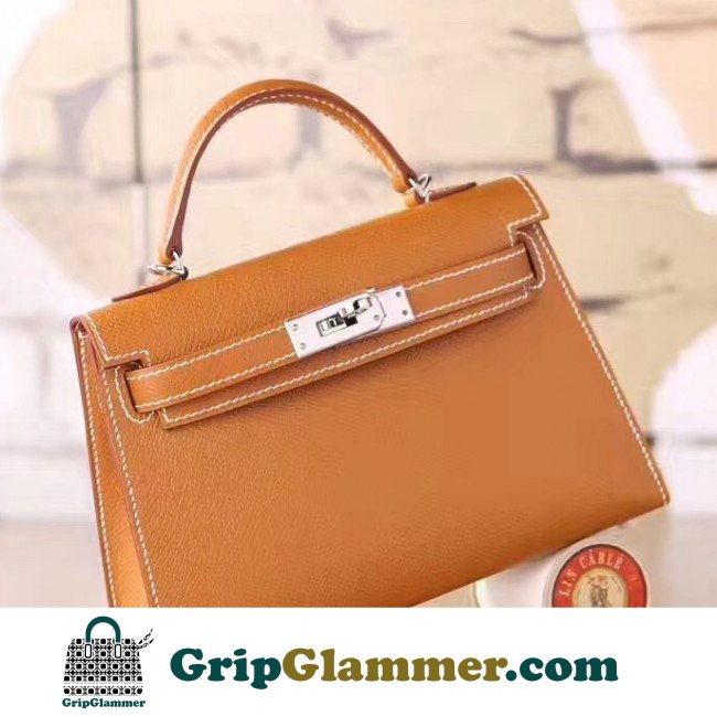 Hermes Brown Epsom Kelly Mini II 20cm Lushentic AAAAA Grade Replica