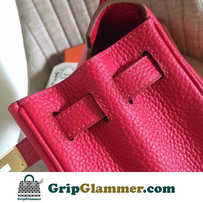 Hermes Red Clemence Kelly Retourne 28cm Lushentic AAAAA Grade Replica - Image 5