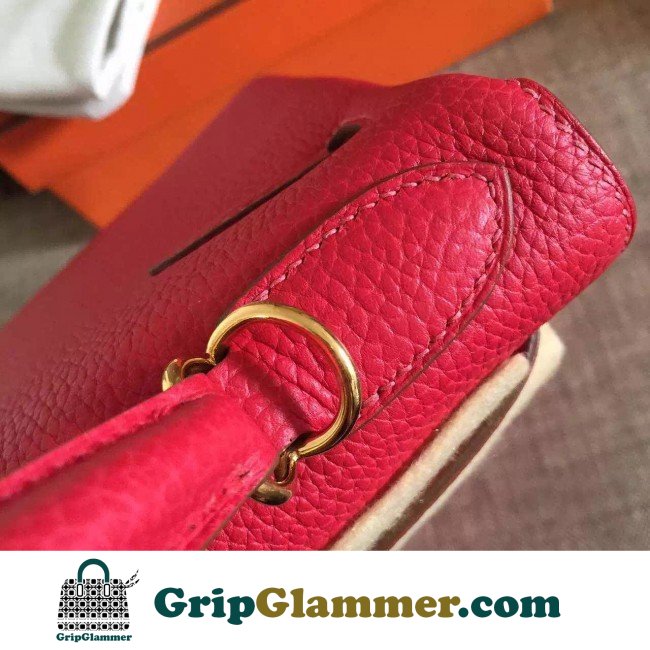 Hermes Red Clemence Kelly Retourne 28cm Lushentic AAAAA Grade Replica - Image 7