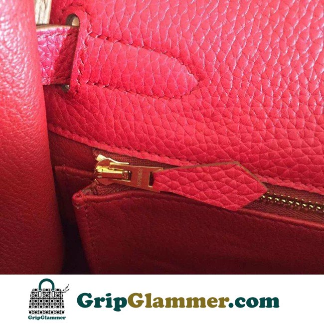 Hermes Red Clemence Kelly Retourne 28cm Lushentic AAAAA Grade Replica - Image 8