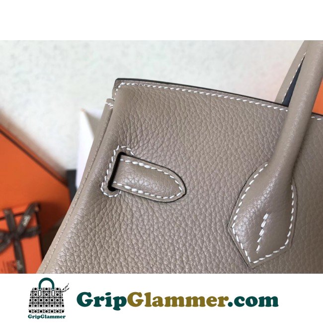 Hermes Tourterelle Clemence Birkin 25cm Lushentic AAAAA Grade Replica - Image 2