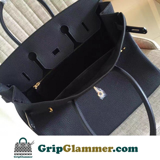 Hermes Black Clemence Birkin 30cm Lushentic AAAAA Grade Replica - Image 2