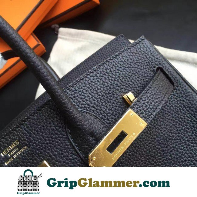 Hermes Black Clemence Birkin 30cm Lushentic AAAAA Grade Replica - Image 3