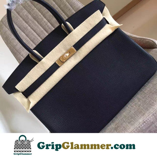 Hermes Black Clemence Birkin 30cm Lushentic AAAAA Grade Replica - Image 4