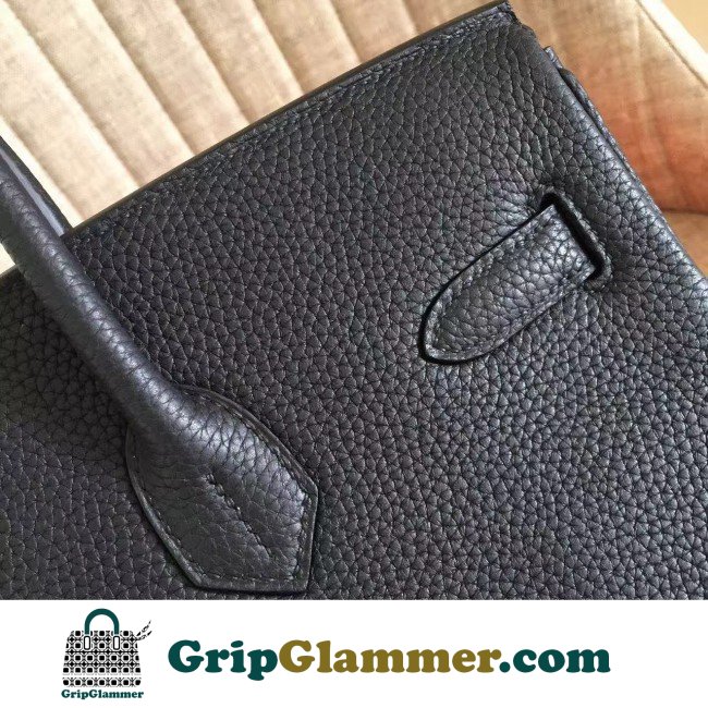 Hermes Black Clemence Birkin 30cm Lushentic AAAAA Grade Replica - Image 7