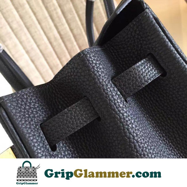 Hermes Black Clemence Birkin 30cm Lushentic AAAAA Grade Replica - Image 8