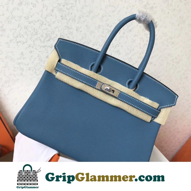 Hermes Blue Jean Clemence Birkin 25cm Lushentic Grade Replica