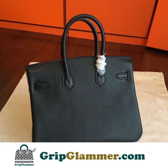 Hermes Black Clemence Birkin 25cm Lushentic Grade Replica - Image 4