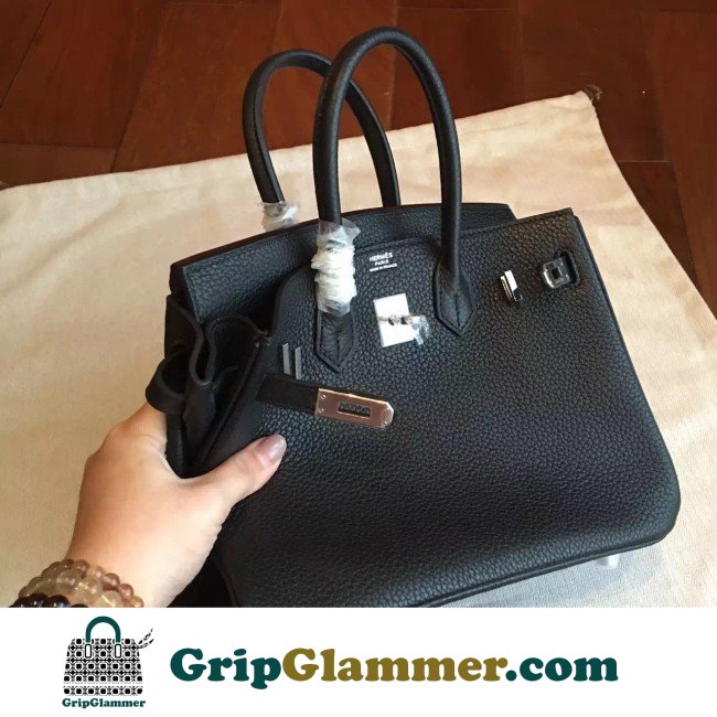 Hermes Black Clemence Birkin 25cm Lushentic Grade Replica - Image 5