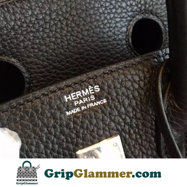 Hermes Black Clemence Birkin 25cm Lushentic Grade Replica - Image 6