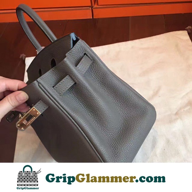 Hermes Vert Gris Clemence Birkin 25cm Lushentic AAAAA Grade Replica - Image 3