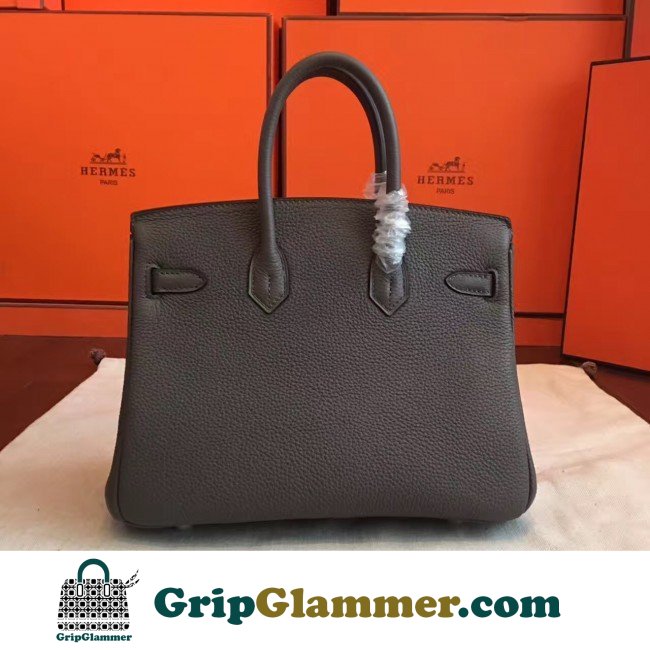 Hermes Vert Gris Clemence Birkin 25cm Lushentic AAAAA Grade Replica - Image 5