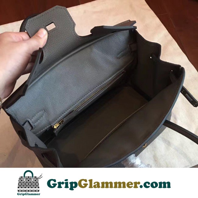 Hermes Vert Gris Clemence Birkin 25cm Lushentic AAAAA Grade Replica - Image 6