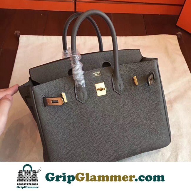 Hermes Vert Gris Clemence Birkin 25cm Lushentic AAAAA Grade Replica - Image 7