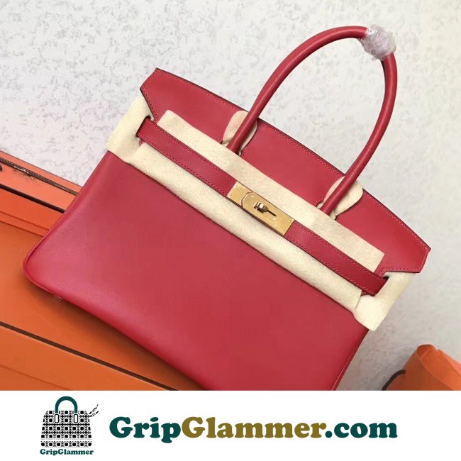 Hermes Red Swift Birkin 30cm Lushentic AAAAA Grade Replica