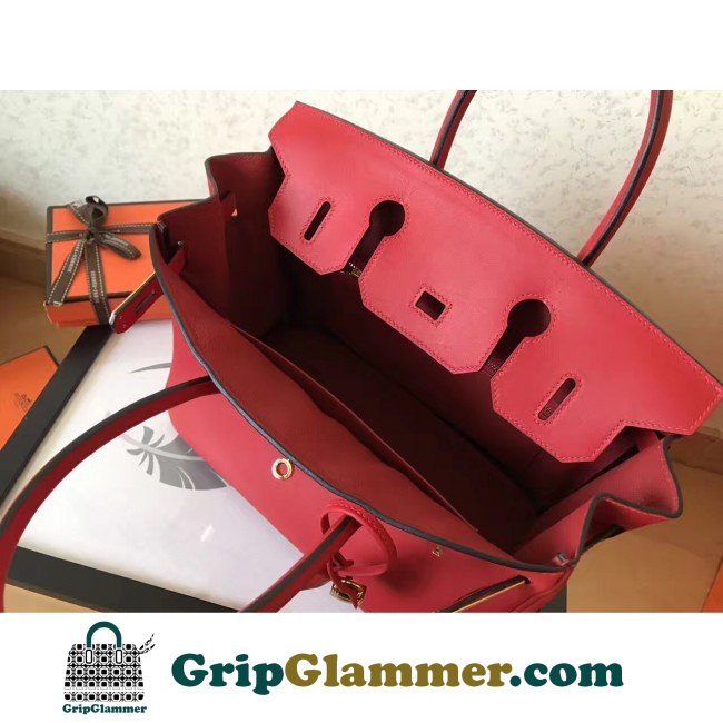 Hermes Red Swift Birkin 30cm Lushentic AAAAA Grade Replica - Image 4