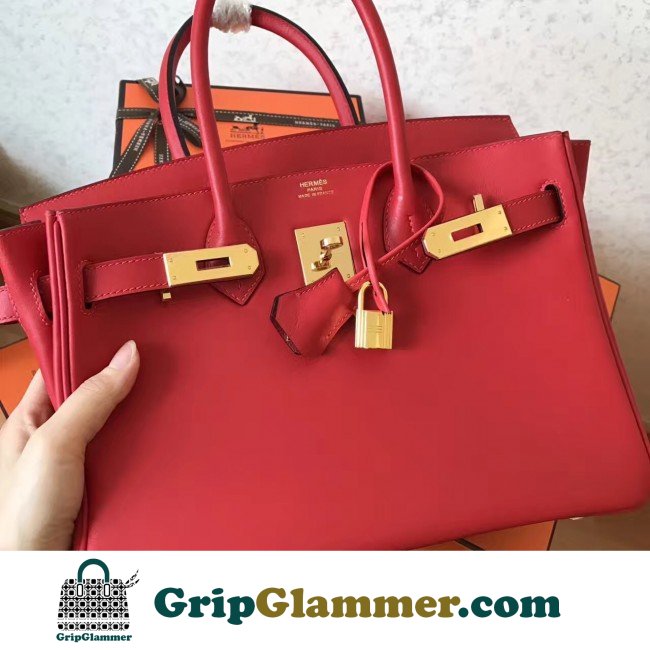 Hermes Red Swift Birkin 30cm Lushentic AAAAA Grade Replica - Image 5