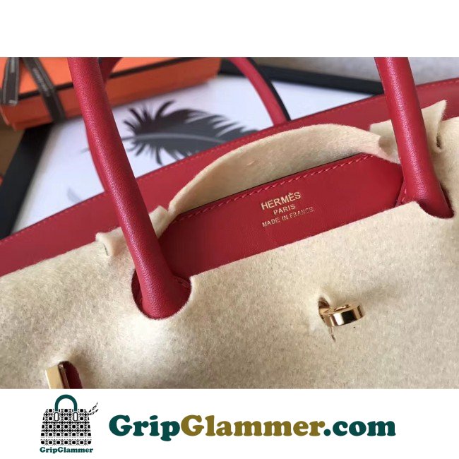 Hermes Red Swift Birkin 30cm Lushentic AAAAA Grade Replica - Image 6