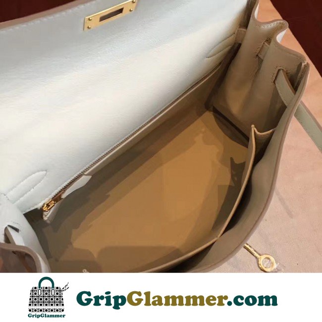 Replica Hermes Ivory Swift Kelly Retourne 32cm Lushentic AAAAA Grade Replica - Image 7