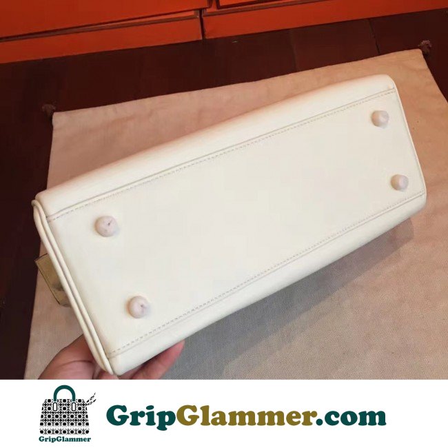 Replica Hermes Ivory Swift Kelly Retourne 32cm Lushentic AAAAA Grade Replica - Image 8