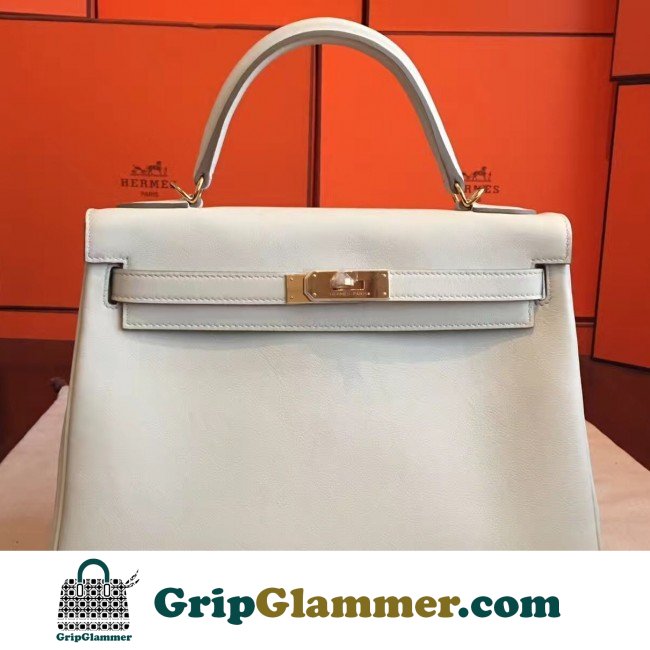 Replica Hermes Ivory Swift Kelly Retourne 32cm Lushentic AAAAA Grade Replica
