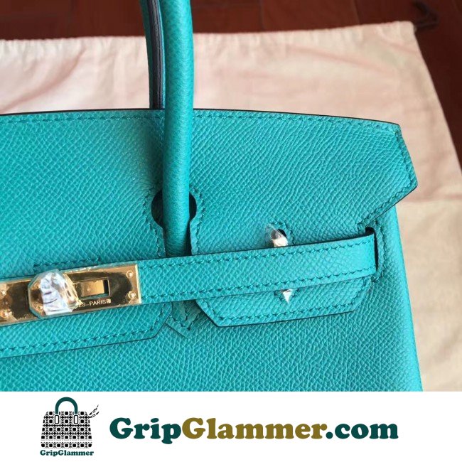 Hermes Blue Paon Epsom Birkin 25cm Lushentic AAAAA Grade Replica - Image 8