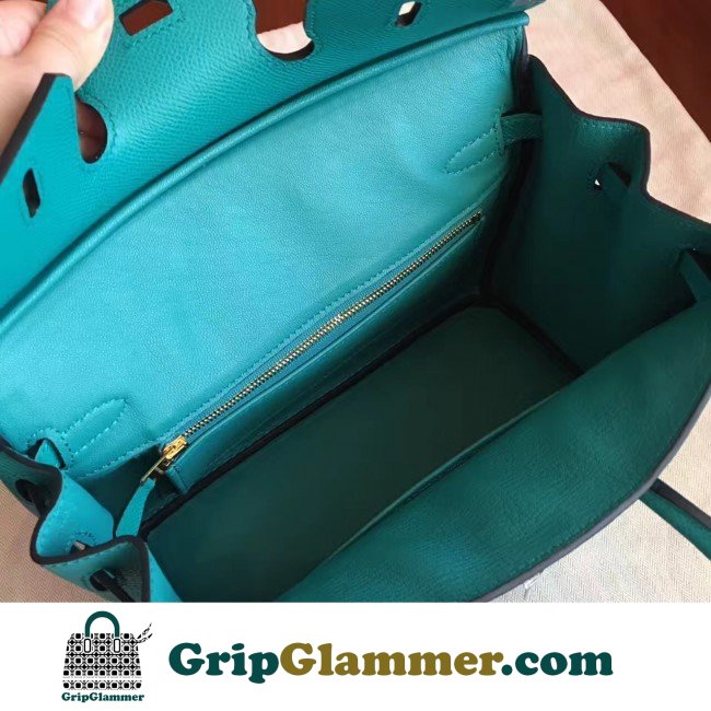 Hermes Blue Paon Epsom Birkin 25cm Lushentic AAAAA Grade Replica - Image 9
